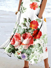 Load image into Gallery viewer, Women's Floral Art Print Pocket Casual Resort Comfort Maxi Dress