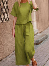 Load image into Gallery viewer, Casual and Loose Solid Color Set of Two Pieces
