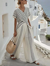 Load image into Gallery viewer, Women'S Loose Striped Resort Pants Set