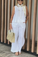 Load image into Gallery viewer, Cotton and linen sleeveless suit