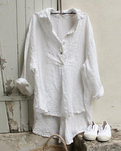 Load image into Gallery viewer, V-neck Loose Cotton And Linen Casual Shirt