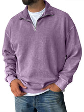 Load image into Gallery viewer, Men's Fashionable Retro Half-zip Stand Collar Casual Sweatshirt
