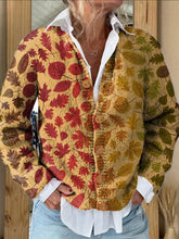 Load image into Gallery viewer, Gradient Fall Maple Leaf Pattern Printed Buttoned Cardigan Sweater