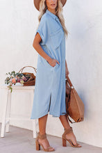 Load image into Gallery viewer, Rita Pocketed Tencel Button Down Midi Dress