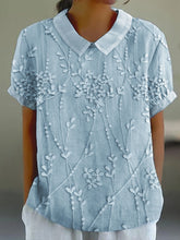 Load image into Gallery viewer, Classy Floral Lace Embroidered Linen Blend Lapels Tunic