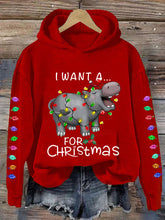 Load image into Gallery viewer, Women&#39;s I Want A Cute Hippopotamus For Christmas Holiday Gift Casual Hoodie