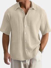 Load image into Gallery viewer, Men's Casual Summer 100% Cotton Solid Color Short Sleeve Shirt