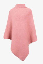 Load image into Gallery viewer, Solid Color Turtleneck Button-embellished Knitted Shawl Cape