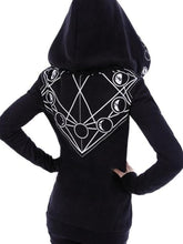 Load image into Gallery viewer, Gothic Dark Print Long Sleeve Hooded Women&#39;S Sweatshirt