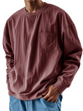 Load image into Gallery viewer, Men's Fashionable Round Neck Casual Pocket Long Sleeve Top