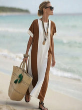 Load image into Gallery viewer, Women's Holiday Contrast Print Round Neck Loose Dress