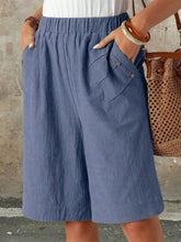 Load image into Gallery viewer, Women's Solid Color Buttoned Loose Casual Shorts (With Pockets)