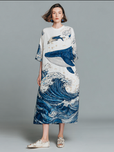 Load image into Gallery viewer, Women's Dress With Ocean Whale Elements In Japanese Vacation Style