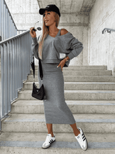 Load image into Gallery viewer, Sharon Set - Dress and Sweatshirt Set Perfect for autumn