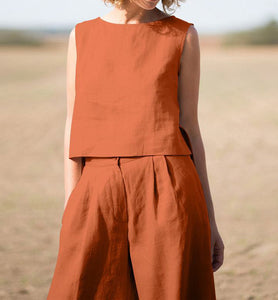 Vintage Linen Casual Loose Cotton Suit