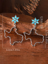Load image into Gallery viewer, 💙texas Strong💪texas Flower Turquoise Inlaid Ethnic Style Earrings
