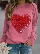 Load image into Gallery viewer, Women's Heart Print Round Neck Sweatshirt