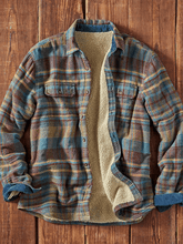Load image into Gallery viewer, Men's Vintage Western Plaid Plush Lapel Jacket
