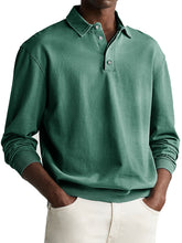 Load image into Gallery viewer, Men's Retro Distressed Comfortable Long Sleeve Lapel Polo Shirt
