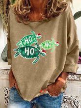 Load image into Gallery viewer, Women&#39;s Christmas Turtle Print Casual Sweatshirt