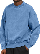 Load image into Gallery viewer, Men's Washed Distressed Cotton Basic Round Neck Long-sleeved Sweatshirt