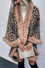 Load image into Gallery viewer, Leopard Print Fashionable Raw Edge Shawl Cape Cardigan