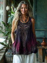 Load image into Gallery viewer, Women's Vintage Tree Of Life Tie-dye Cotton And Linen Vest