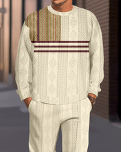 Load image into Gallery viewer, Men&#39;s Textured Jacquard Round Neck Casual Sports Set  018