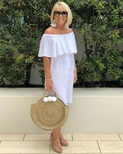 Load image into Gallery viewer, Plus Size Off-Shoulder Sexy Lotus Leaf Dress