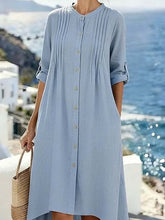 Load image into Gallery viewer, Women'S Casual Loose-Fitting Solid Color Cotton And Linen Dress