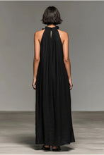 Load image into Gallery viewer, Women's Minimalist Linen-blend Sleeveless Maxi Dress With Ruffle Details