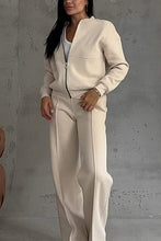 Load image into Gallery viewer, Women's Zipper Jacket &amp; Pants Two-piece Set