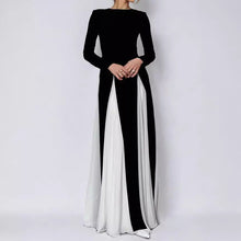 Load image into Gallery viewer, Chic Contrast Color Long Sleeve Elegant Dress