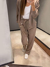 Load image into Gallery viewer, Women's Knitted Buttoned Jacket and Pants Two-piece Set