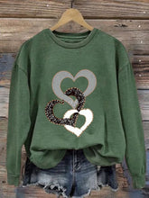 Load image into Gallery viewer, Heart/Cordate Print Valentine's Day Casual Sweatshirt