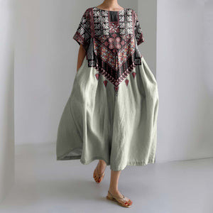 Be Freedom And Hope Peace Forever  Linen Blend Maxi Dress