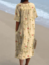 Load image into Gallery viewer, Women&#39;s Retro Floral Art Print Casual Flowy Dress