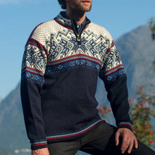 Load image into Gallery viewer, Vintage Warmth Trui Knit Jacquard Icelandic Half Zip Collar Sweater（Unisex ）