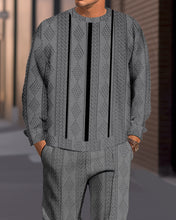 Load image into Gallery viewer, Men&#39;s Textured Jacquard Round Neck Casual Sports Set  013