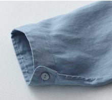 Load image into Gallery viewer, Casual Linen Stand Collar Three-quarter Sleeve Loose Shirt