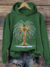 Load image into Gallery viewer, Women&#39;s Christmas Palm Tree Printed Casual Hoodie