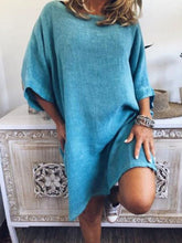 Load image into Gallery viewer, Women's Casual Slit Cotton And Linen Dress