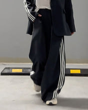 Load image into Gallery viewer, Fashionable Striped Blazer &amp; Wide Leg Pants Two-Piece Set