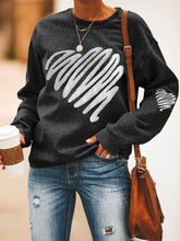 Load image into Gallery viewer, Women's Valentine's Day Heart Print Round Neck Sweatshirt