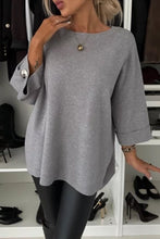 Load image into Gallery viewer, Women's Round Neck Mid-sleeve Knitted Casual Top