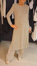 Load image into Gallery viewer, Women's Round Neck Long Sleeve Polka Dot Print Suit