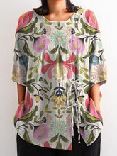 Load image into Gallery viewer, Women's Flowers and Flowers Print Casual Cotton And Linen Shirt