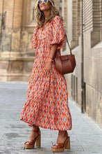 Load image into Gallery viewer, Fabulous Time Puff Sleeve Tiered Midi Dress