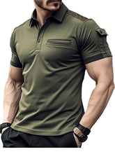 Load image into Gallery viewer, Men's Summer Sports Casual Pocket Lapel Solid Color Linen Polo Shirt