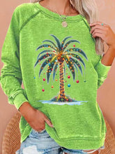 Load image into Gallery viewer, Women's Christmas Palm Tree Print Casual Sweatshirt